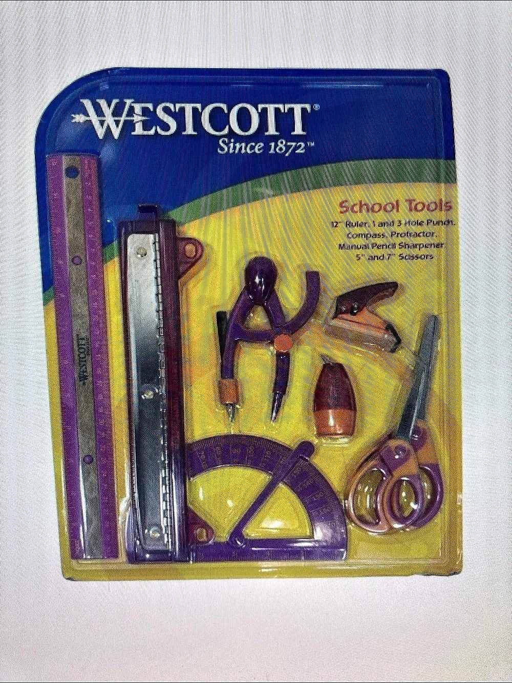Westcott School Tools Set Purple & Yellow NWT